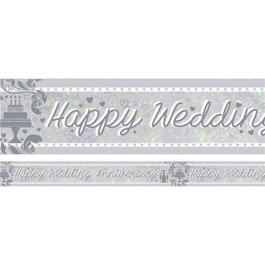 Happy Wedding Anniversary Foil Banner