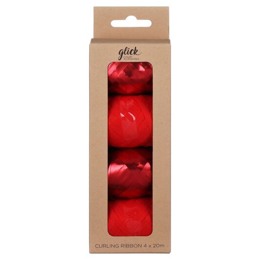 Pack of 4 Red Curling Ribbon