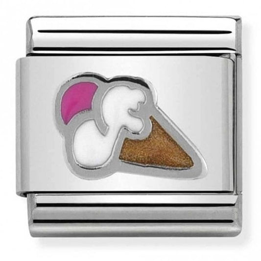 Classic S/steel,enamel,silver, White Ice Cream