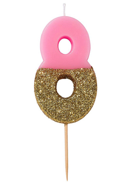 Number / Age Candle - Glitter Dipped