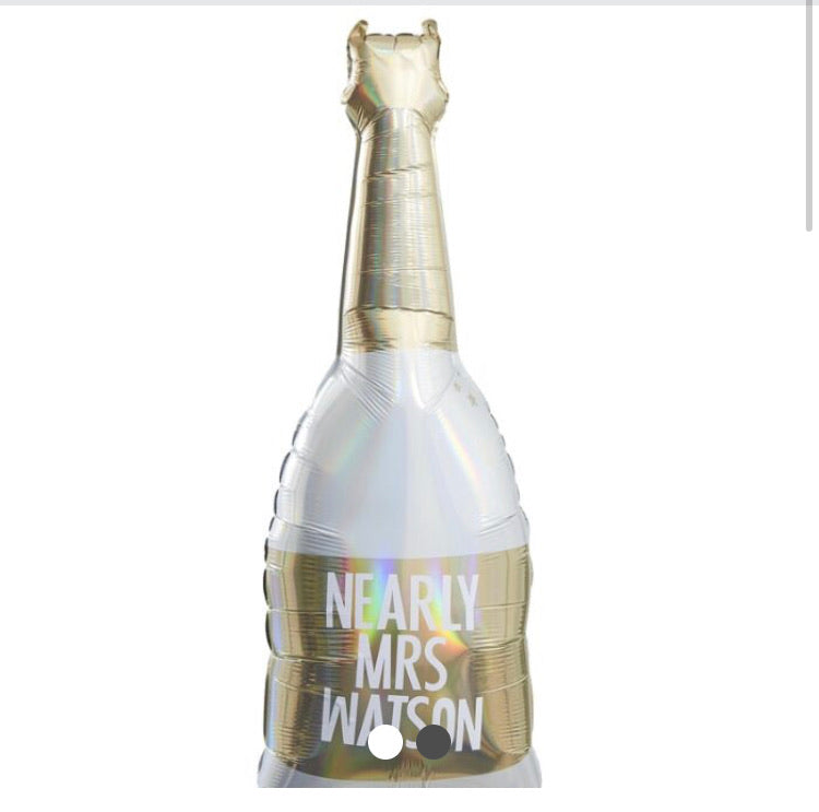GOLD FOILED CHAMPAGNE BOTTLE PERSONALISED HEN PARTY BALLOONS