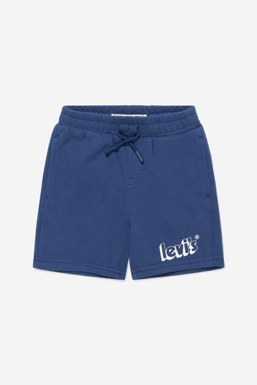 Levis Boys Cotton Graphic Jogger Shorts in Blue