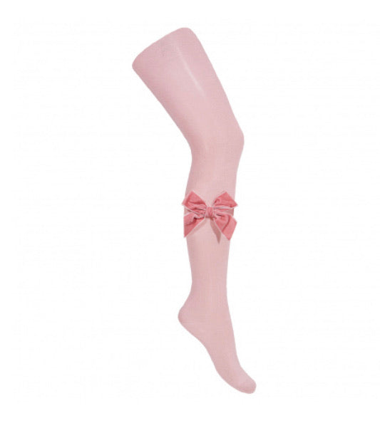 Condor Tights - Side Velvet Bow PALE PINK 526