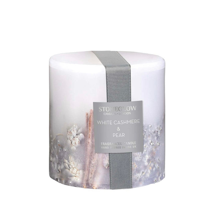 SEASONAL COLLECTION - WHITE CASHMER & PEAR - SCENTED CANDLE - Inclusion Pillar