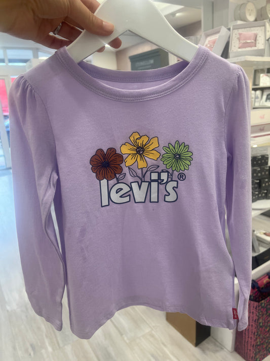 Levis 2pce Set - Lilac Pastel cotton logo top - Flowers