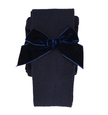 Condor Tights - Side Velvet Bow NAVY BLUE 480