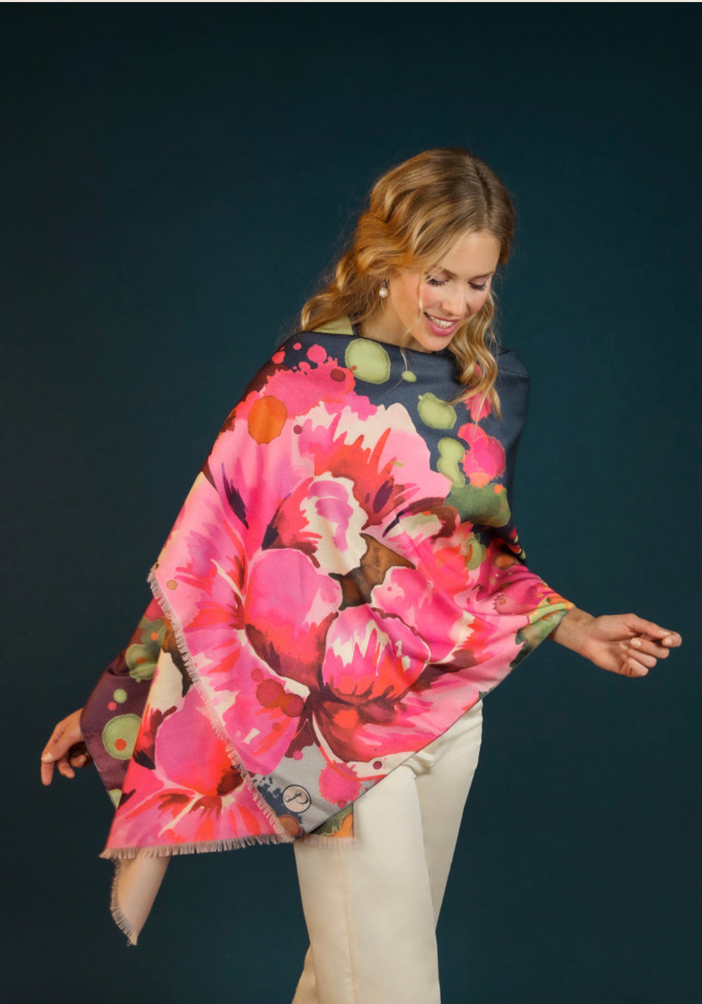 Luxurious Painted Peony LUX10 LUX10 Scarf