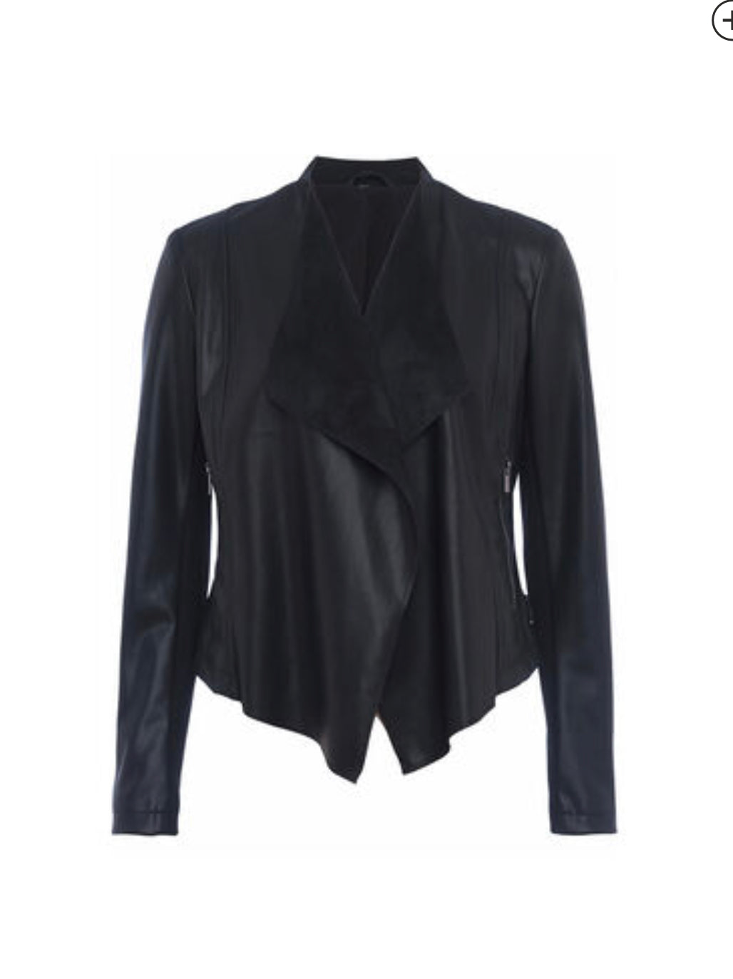 Stephanie Waterfall Jacket, Black 75BZ7