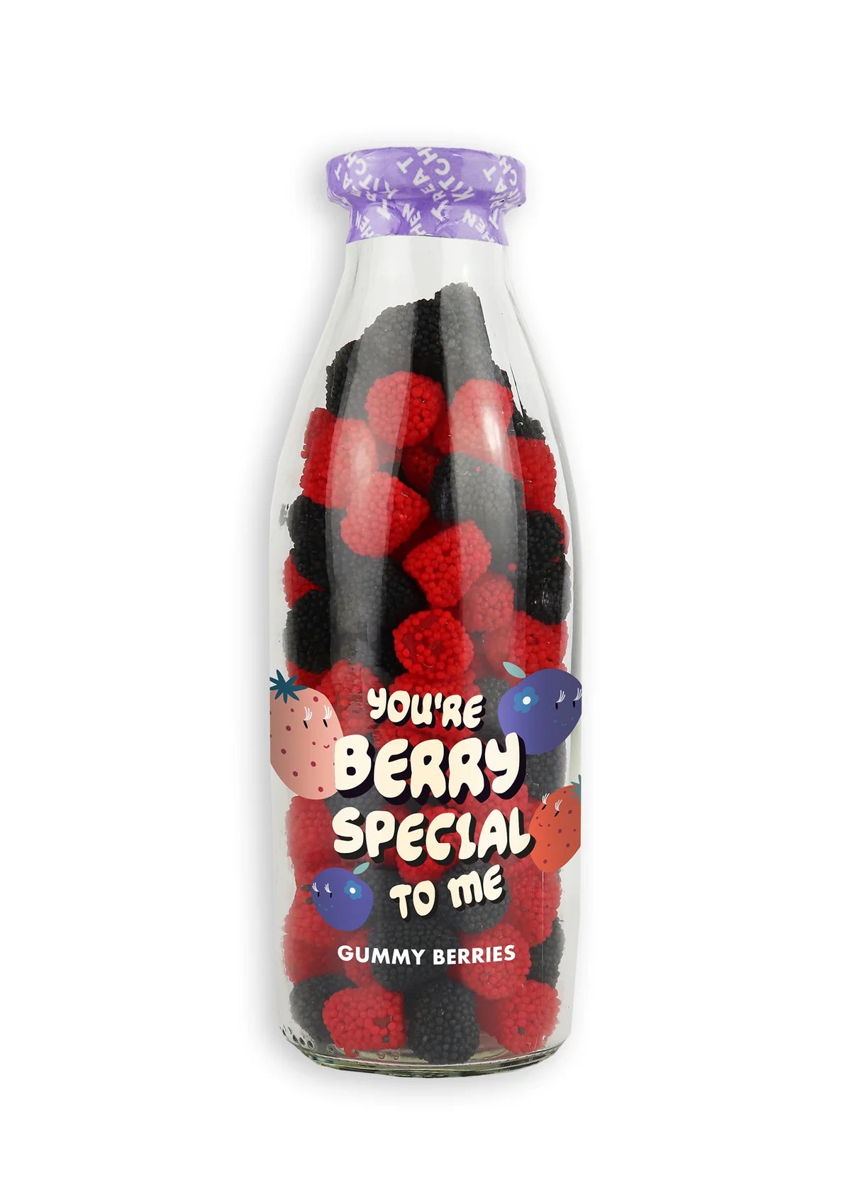 'YOU'RE BERRY SPECIAL TO ME" GUMMY BERRIES IN A GLASS BOTTLE