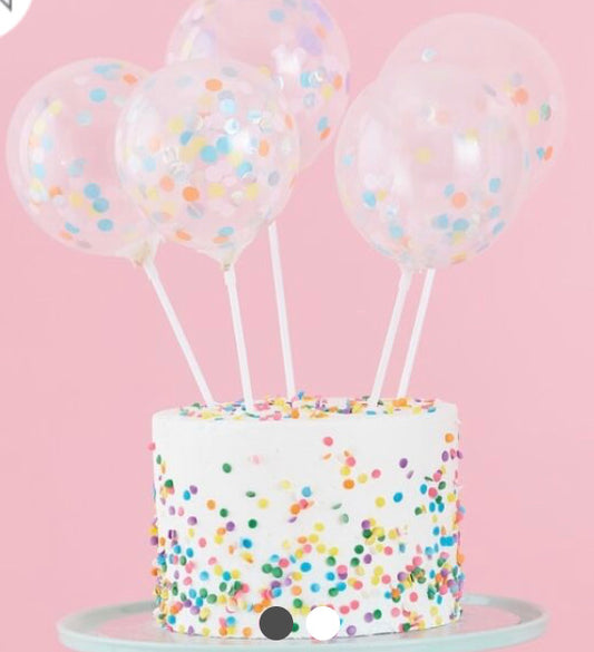 MINI CAKE TOPPER CONFETTI BALLOONS KIT - PASTEL PARTY