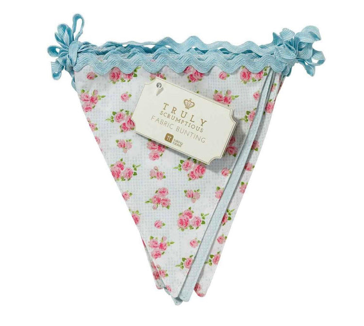 Pastel floral fabric bunting