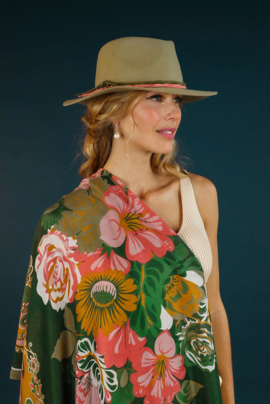 Print Folk Art Floral Scarf