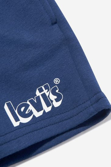 Levis Boys Cotton Graphic Jogger Shorts in Blue