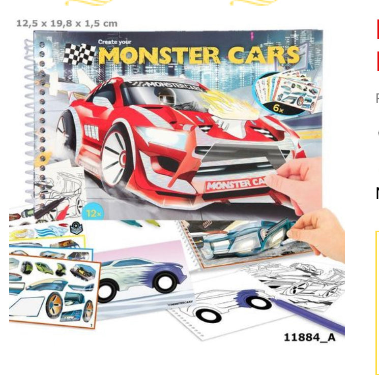 Monster Cars Pocket Colouring Book 11884_A