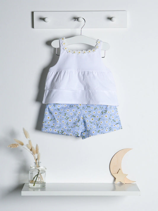 sardon daisy vest & shorts set