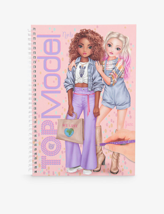 Top Model Nyela Colouring Book with colouring pencils