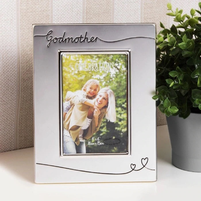 Godmother Photo Frame - 4” x 6” silver plated