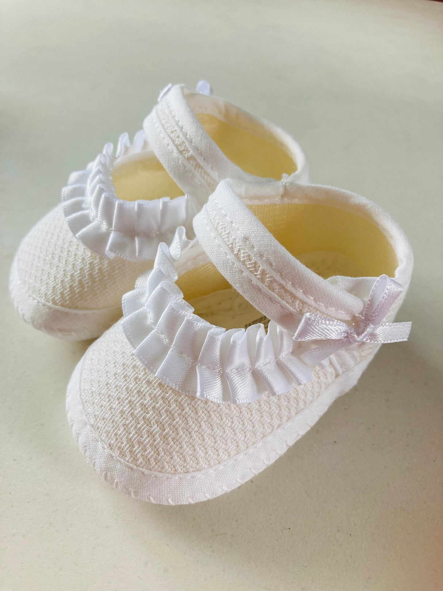 Christening Shoes - White Pleat