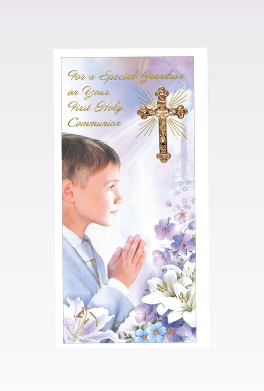 Communion Boxed Card/Grandson (C23116)