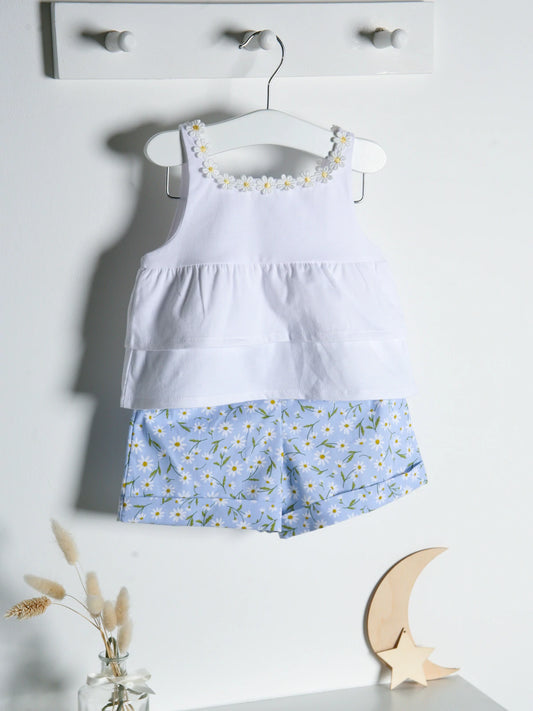 sardon daisy vest & shorts set