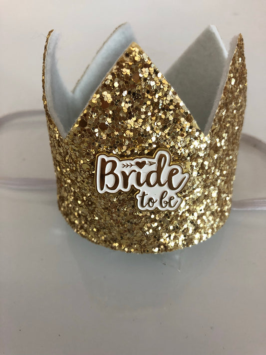 Bride to be GOLD Glitter Crown