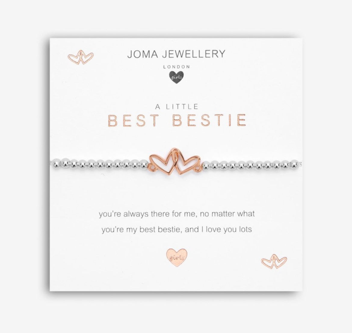 JOMA JEWELLERY A Little Best Bestie Silver 15.5cm Stretch Bracelet C558