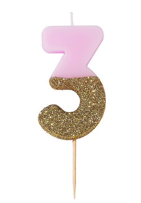 Number / Age Candle - Glitter Dipped