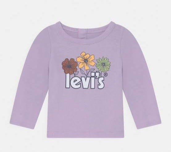 Levis 2pce Set - Lilac Pastel cotton logo top - Flowers