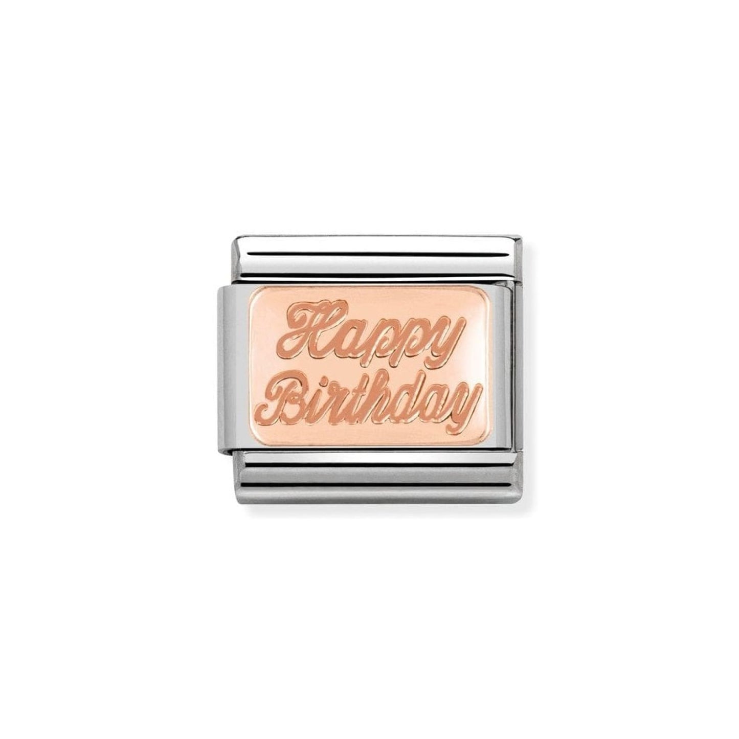 Classic Rose Gold Happy Birthday Plate Link