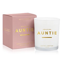 SENTIMENT CANDLE AMAZING AUNTIE WHITE & GOLD