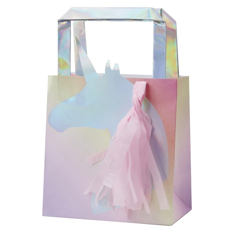 Unicorn Iridescent Foiled Tasseled Party Bag - MAKE A WISH