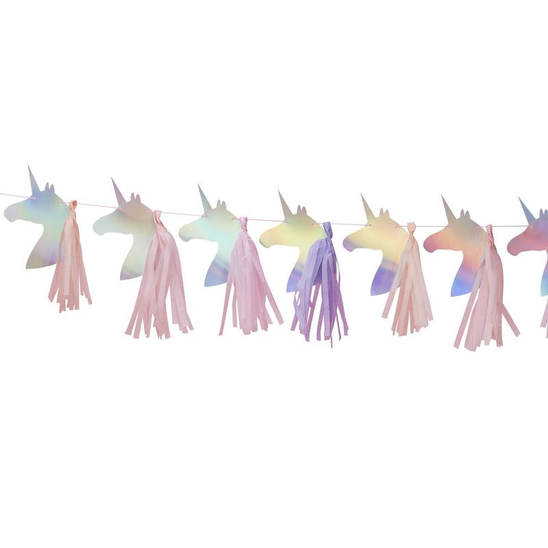 Unicorn Iridescent foiled Tassel Garland - MAKE A WISH