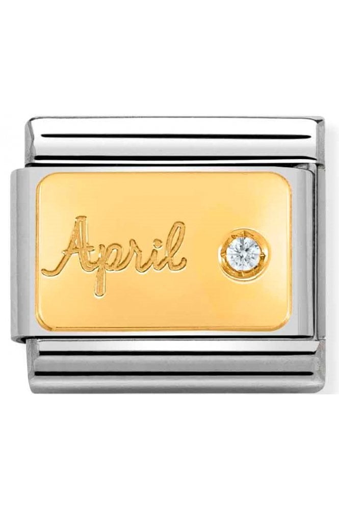 Classic Gold April Diamond Birthstone Charm