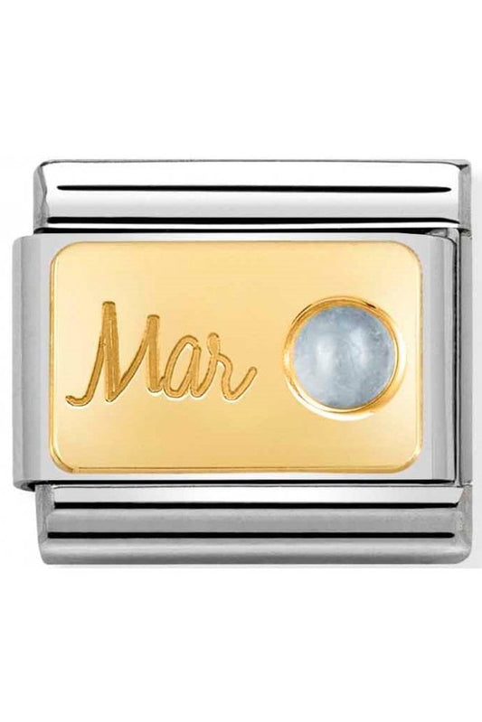 Classic Gold Aquamarine Birthstone Charm