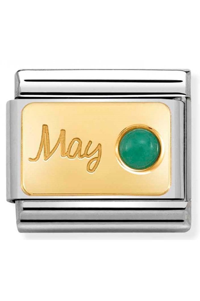 Classic Gold May Emerald Birthstone Charm