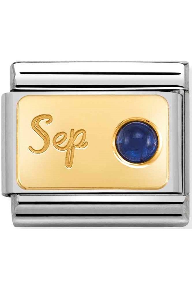 Classic Gold September Sapphire Birthstone Charm