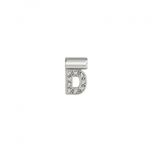 SeiMia Letter (D) Pendant Charm in Silver and CZ