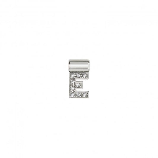 SeiMia Letter (E) Pendant Charm in Silver and CZ