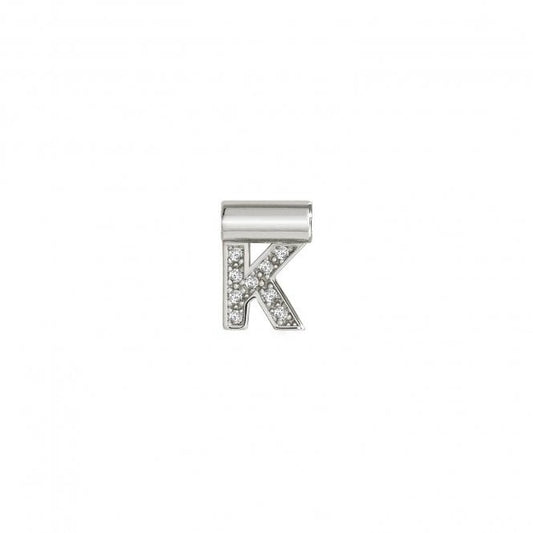 SeiMia Letter (K) Pendant Charm in Silver and CZ