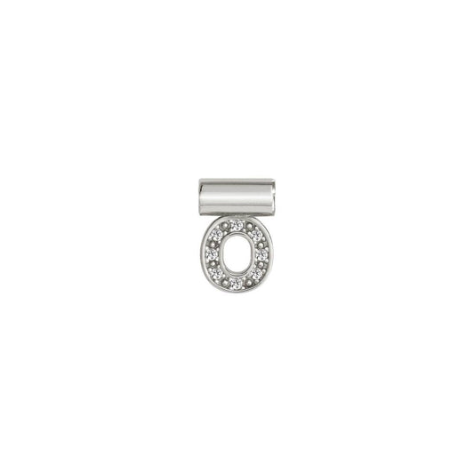 SeiMia Letter (O) Pendant Charm in Silver and CZ