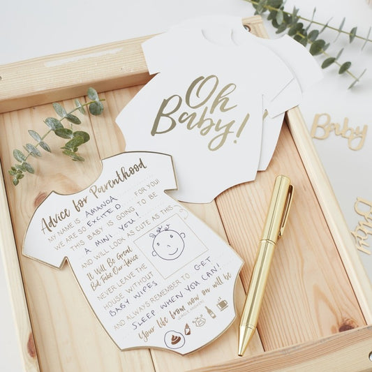 Gold Foiled Advice For The Parents Cards - OH BABY!