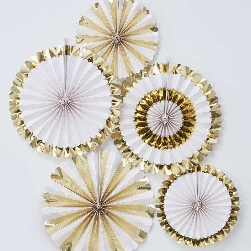 Gold foiled fan decorations