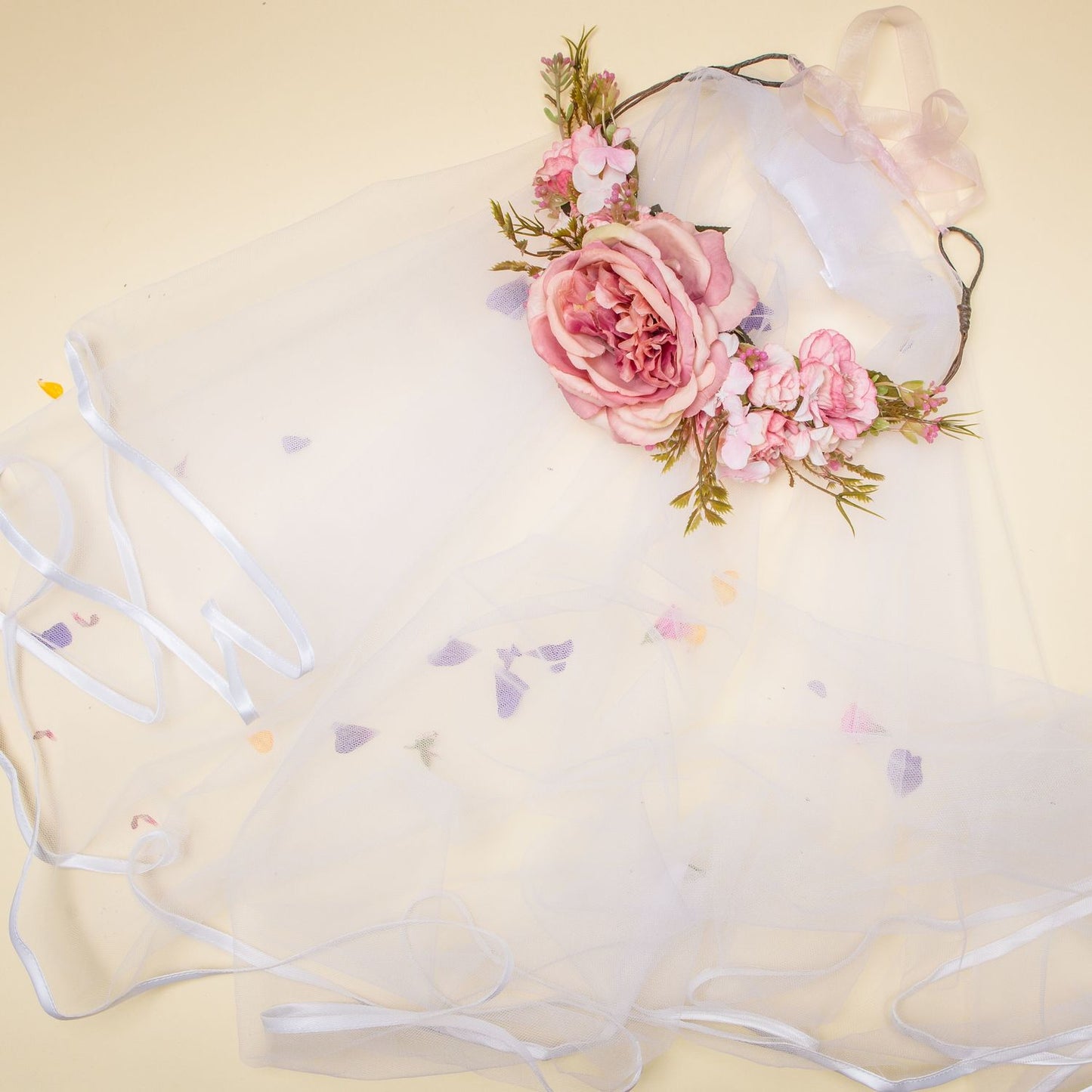 Bride Floral veil - Boho Hen Party gold
