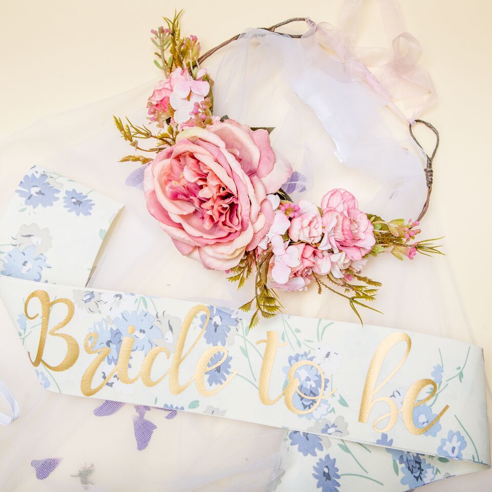 Bride Sash & Crown Set - Boho Hen Party