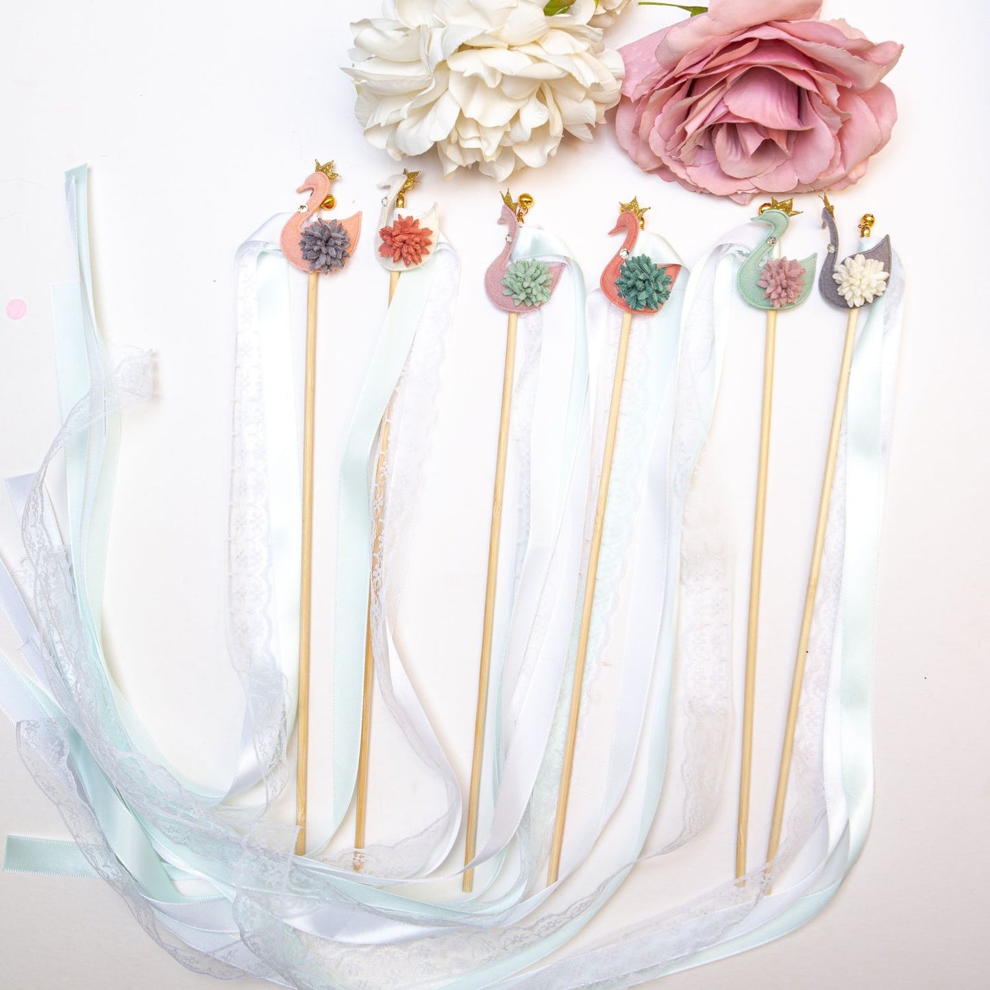 Lace Party Wands - Swan Princess Party
