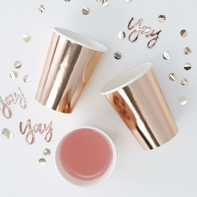 Rose Gold Foiled Paper Cups