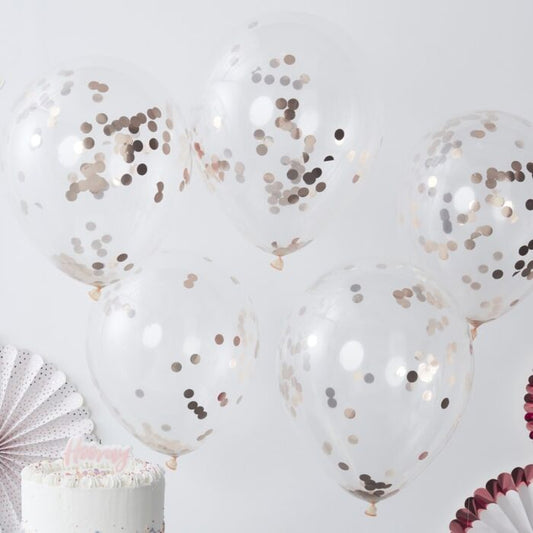 ROSE GOLD CONFETTI BALLOONS