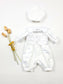 Boys Satin Romper - White