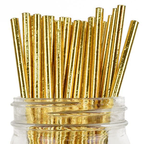 Gold Metallic Paper Straws