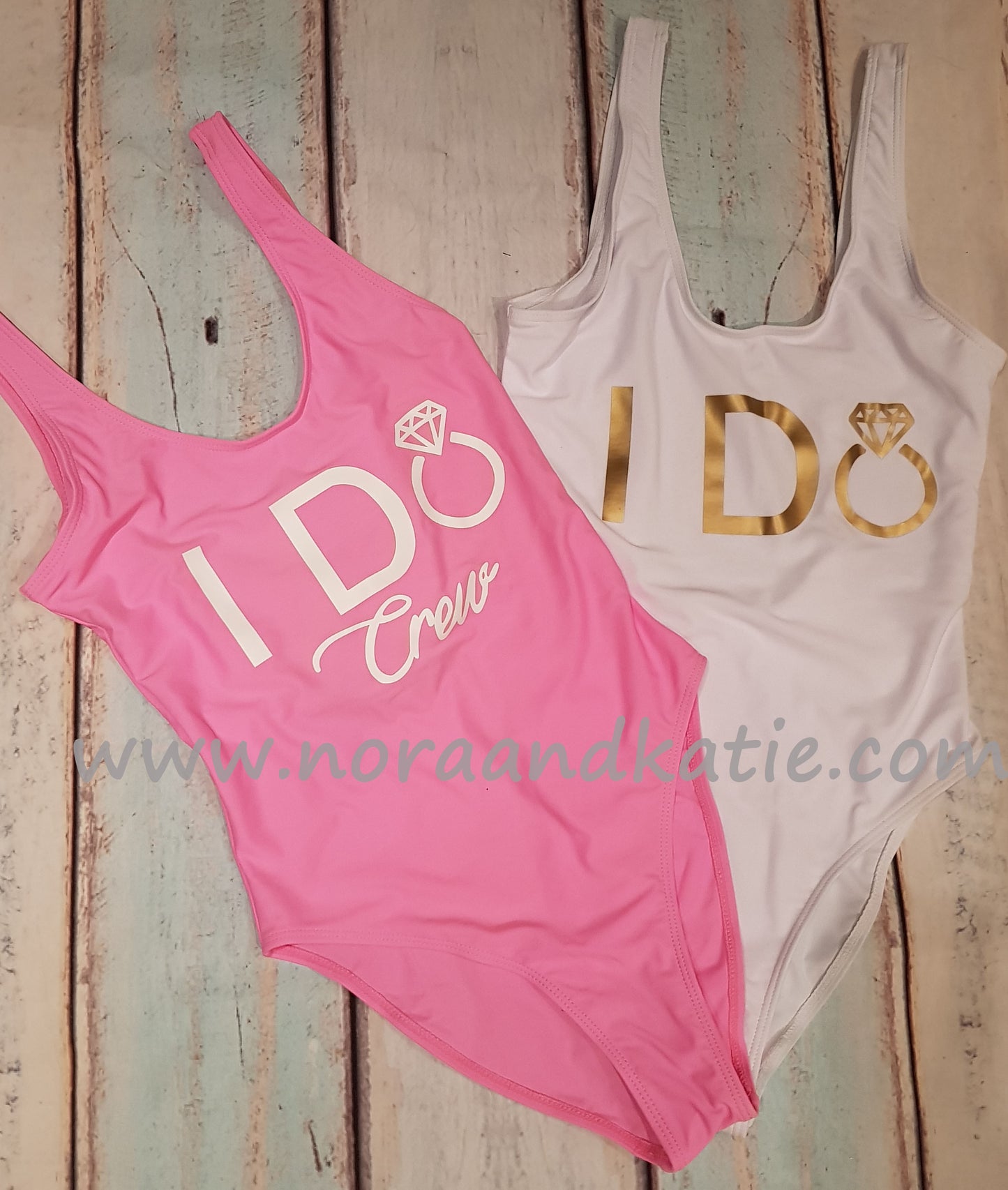 Pink "I Do Crew"  All in one swimsuit